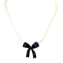 TN9182 Bow Pearl Strand Necklace - MiMi Wholesale