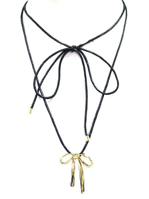 TN9187 Ribbon Wrap Cord Necklace - MiMi Wholesale