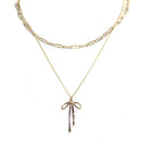 TN9221 Tish Layered Ribbon Necklace - MiMi Wholesale