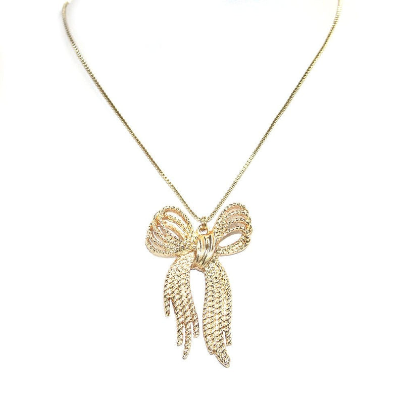 TN9236 Ornate Bow Necklace - MiMi Wholesale