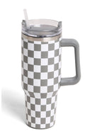 TUM802 Checkered 40 Oz Tumbler With Handle - MiMi Wholesale