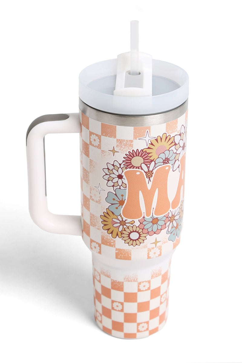 TUM855 Mama Floral Checker 40 Oz Tumbler - MiMi Wholesale