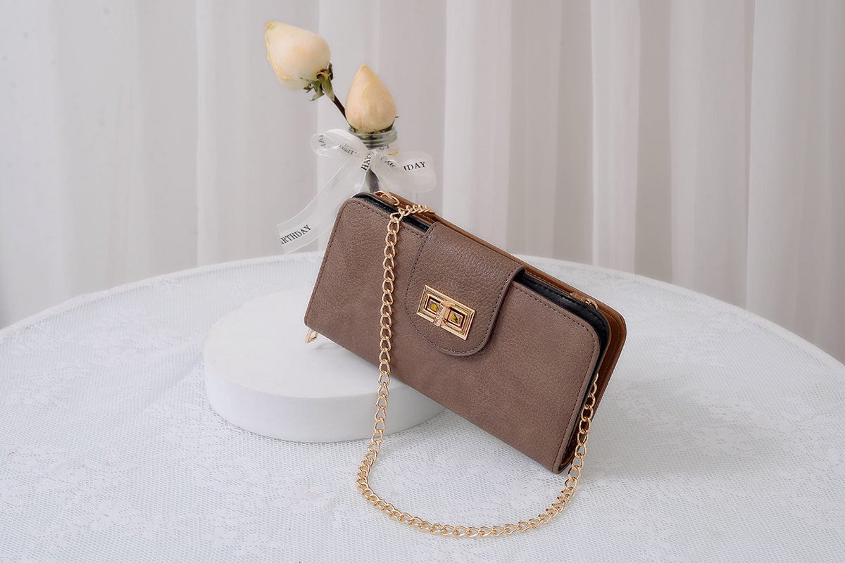 Turn Lock Crossbody Wallet - MiMi Wholesale
