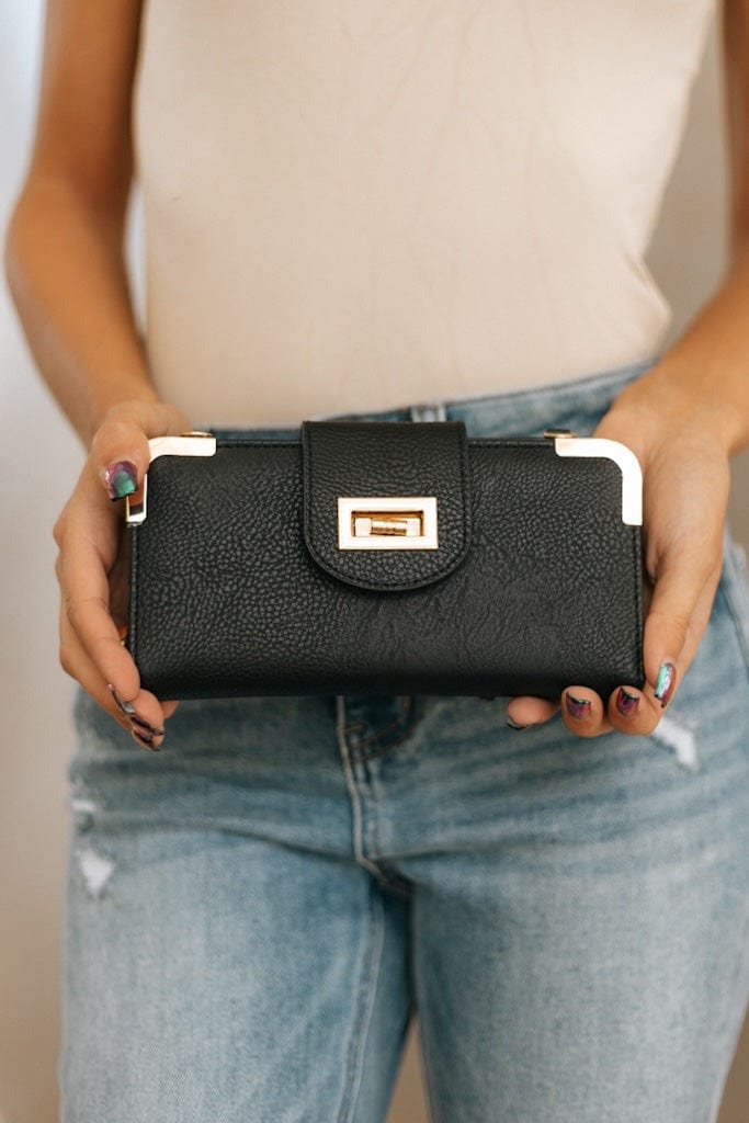 Turn Lock Crossbody Wallet - MiMi Wholesale