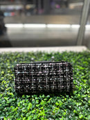 TW041 Tweed Turn Lock Crossbody Wallet - MiMi Wholesale