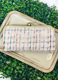 TW208 Tweed Kiss Lock Clutch - MiMi Wholesale