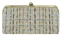 TW208 Tweed Kiss Lock Clutch - MiMi Wholesale