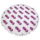 TW353X026A Pineapple Print Round Fringed Beach Towel - MiMi Wholesale