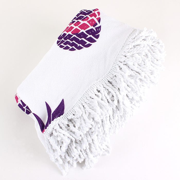TW353X026A Pineapple Print Round Fringed Beach Towel - MiMi Wholesale