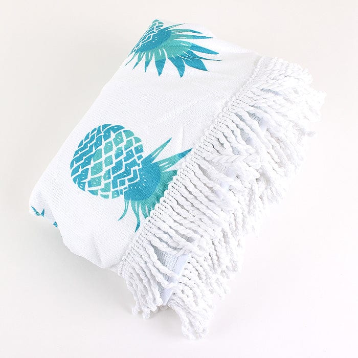 TW353X026A Pineapple Print Round Fringed Beach Towel - MiMi Wholesale