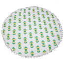 TW353X026A Pineapple Print Round Fringed Beach Towel - MiMi Wholesale