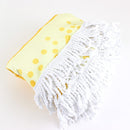TW353X038 Lemon Print Round Fringed Beach Towel - MiMi Wholesale