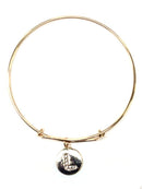 VB0701 Assorted 16 Piece Gold Initial Medallion Bangle Pack - MiMi Wholesale