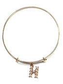 VB0703 Assorted 16 Piece Pearl Initial Bangle Pack - MiMi Wholesale