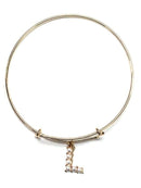 VB0703 Assorted 16 Piece Pearl Initial Bangle Pack - MiMi Wholesale