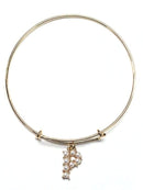 VB0703 Assorted 16 Piece Pearl Initial Bangle Pack - MiMi Wholesale