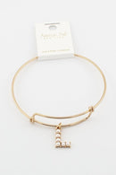 VB0703 Assorted 16 Piece Pearl Initial Bangle Pack - MiMi Wholesale