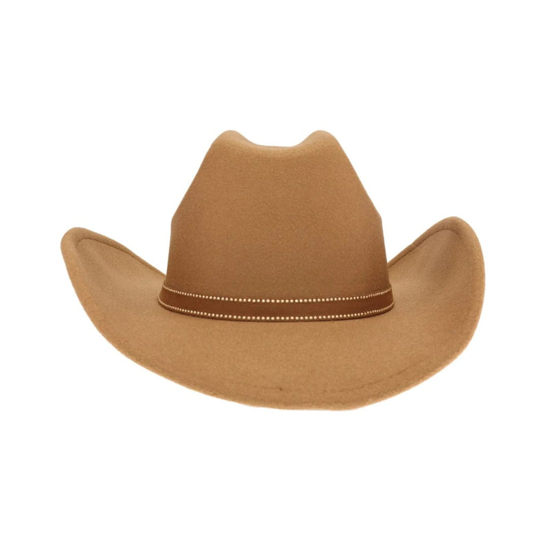 VCC0074 Studded Star Brim Felt Cowboy Hat - MiMi Wholesale