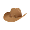 VCC0074 Studded Star Brim Felt Cowboy Hat - MiMi Wholesale