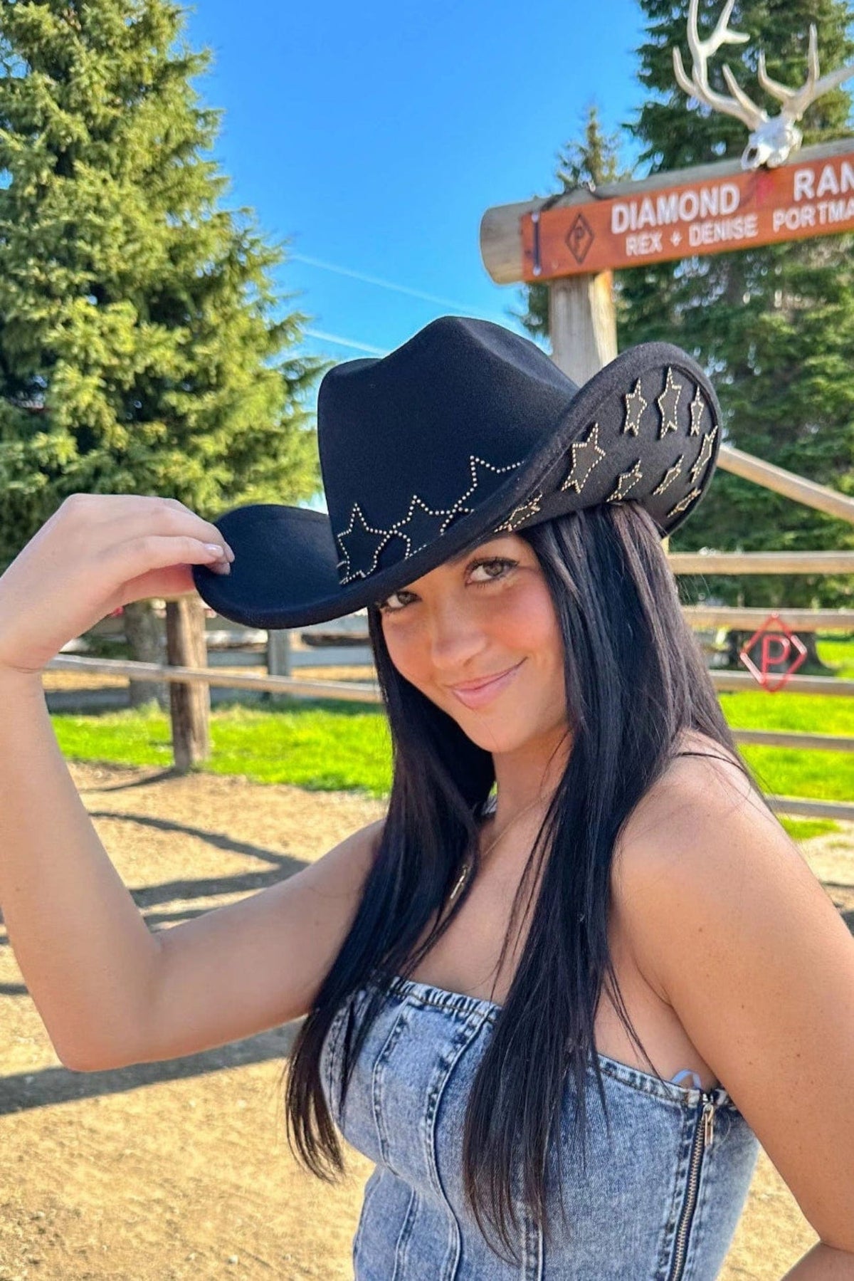7137 4 Pcs Cowboy Hat, Wool Felt Western Cowboy Hat For Men And Women, Star VCC0074 Studded Star Brim Felt Cowboy Hat main image 3