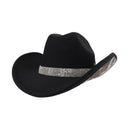 VCC0083 Texhoma Cow Print Rhinestone Felt Cowboy Hat - MiMi Wholesale