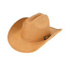VCC0090 Faux Suede Buckle Band Cowboy Hat - MiMi Wholesale