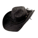 VCC0091 Floral Embroidery Suede Cowboy Hat - MiMi Wholesale