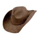 VCC0091 Floral Embroidery Suede Cowboy Hat - MiMi Wholesale