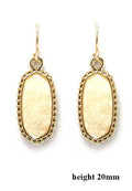 VE1442 Druzy Stone Oval Hexagon Drop Earrings - MiMi Wholesale