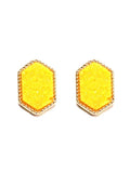 VE2334 Peggy Druzy Hexagon Post Earrings - MiMi Wholesale