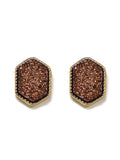 VE2334 Peggy Druzy Hexagon Post Earrings - MiMi Wholesale