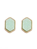 VE2334 Peggy Druzy Hexagon Post Earrings - MiMi Wholesale