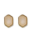 VE2334 Peggy Druzy Hexagon Post Earrings - MiMi Wholesale