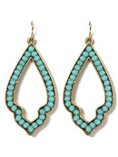 VE2618 Gemstone Outline Spade Dangle Earrings - MiMi Wholesale