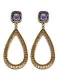 VE2722 Gemstone Post Teardrop Dangle Earrings - MiMi Wholesale