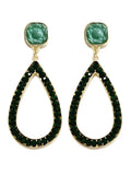 VE2722 Gemstone Post Teardrop Dangle Earrings - MiMi Wholesale