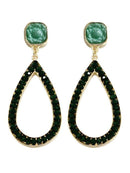 VE2722 Gemstone Post Teardrop Dangle Earrings - MiMi Wholesale