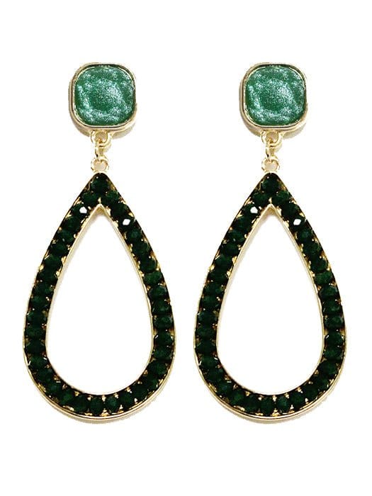 VE2722 Gemstone Post Teardrop Dangle Earrings - MiMi Wholesale