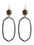 VE2776 Bead Post Long Oval Dangle Earrings - MiMi Wholesale