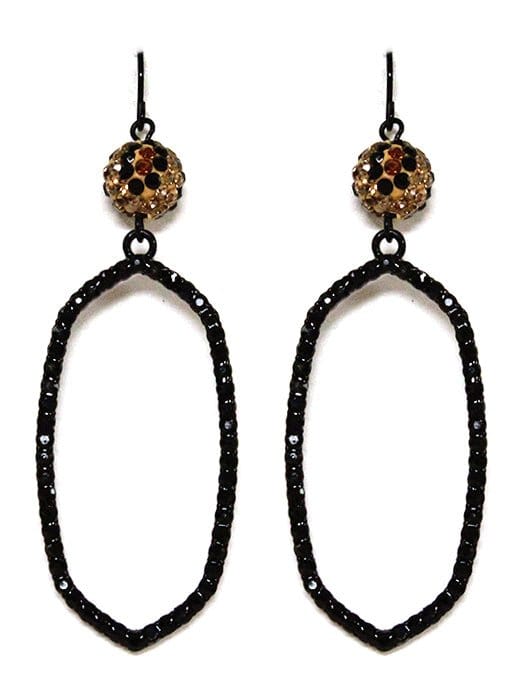 VE2824 Beaded Stone Hexagon Dangle Earrings - MiMi Wholesale