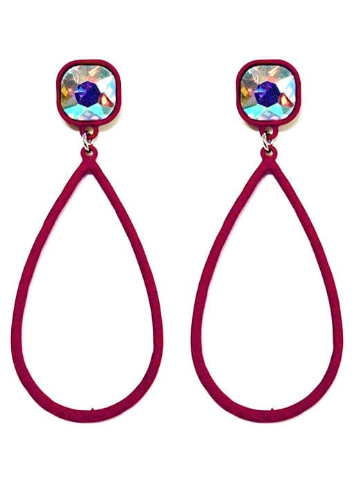 VE2880 Suzi Iridescent Post Teardrop Earrings - MiMi Wholesale