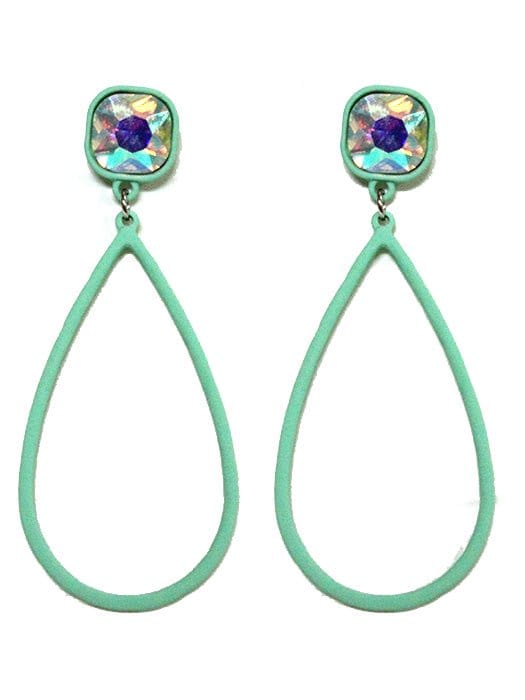 VE2880 Suzi Iridescent Post Teardrop Earrings - MiMi Wholesale