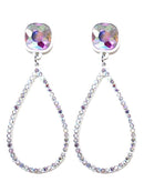 VE2889 Iridescent Post Rhinestone Teardrop Dangle Earrings - MiMi Wholesale
