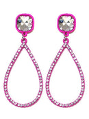 VE2889 Iridescent Post Rhinestone Teardrop Dangle Earrings - MiMi Wholesale