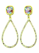 VE2889 Iridescent Post Rhinestone Teardrop Dangle Earrings - MiMi Wholesale