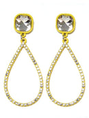 VE2889 Iridescent Post Rhinestone Teardrop Dangle Earrings - MiMi Wholesale