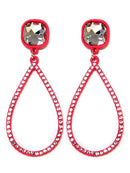VE2889 Iridescent Post Rhinestone Teardrop Dangle Earrings - MiMi Wholesale
