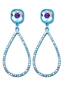 VE2889 Iridescent Post Rhinestone Teardrop Dangle Earrings - MiMi Wholesale
