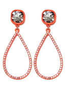 VE2889 Iridescent Post Rhinestone Teardrop Dangle Earrings - MiMi Wholesale