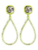 VE2889 Iridescent Post Rhinestone Teardrop Dangle Earrings - MiMi Wholesale